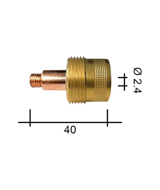 Spannzangenhalter 2,4 40mm /TE0088-24/45V65S/701.1232-ZVAR/ TIG/9/20 mit Sieb JUMBO