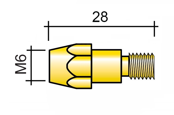 Spitzenhalter M6x28mm LORCH /MD0063/142.0005/520.3221.0/ML3600 360A