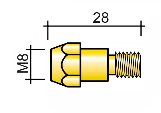 Spitzenhalter M8x28 /MD64/B3614/BM-10514/142.0020-ZVAR/ 360A