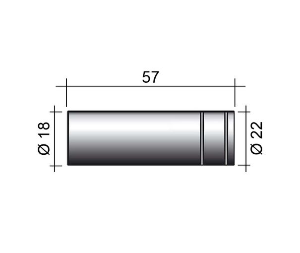 Düse MIG 250A /MC24/145.0042-ZVAR/ 57mm/18mm/zylindrisch