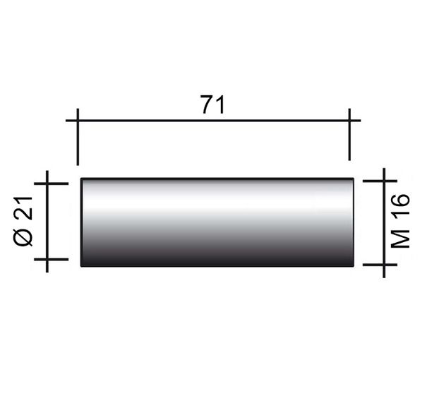 MIG-Düse 350A M16 vernickelt /145.D024/ 72mm/21mm/zylindrisch