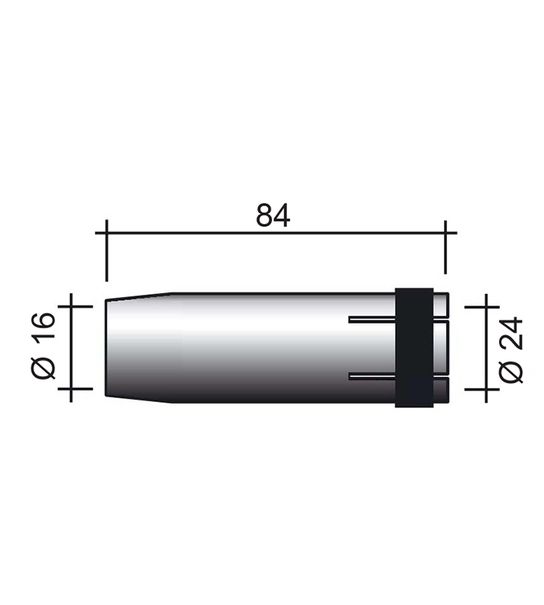 Düse MIG 360A /MC27/145.0078/ 84mm/16mm/ konisch