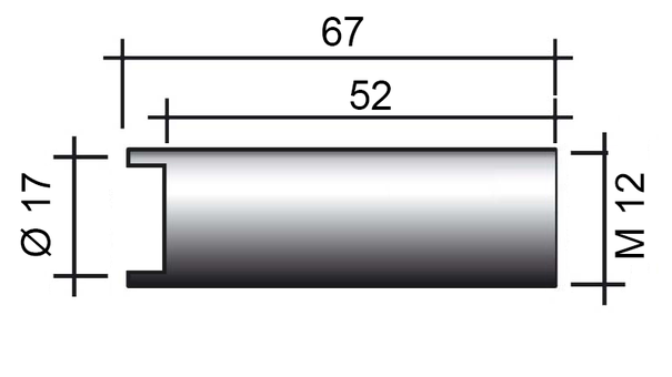 MIG-Düse M12 Ritzen /145.D009/ 52mm/17mm/zylindrisch