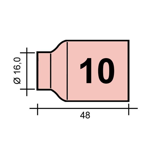 WIG-Düse Gr. 10 16,0 /TC0119/53N88/701.1201-ZVAR/ TIG/17/18/26 JUMBO