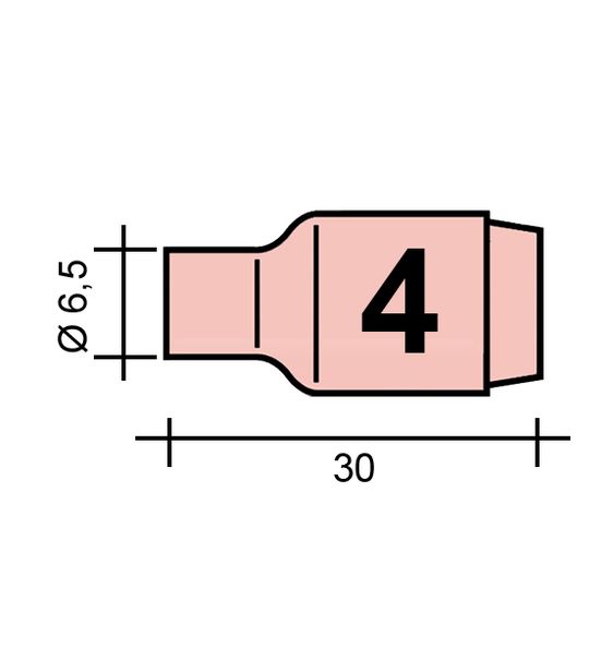 WIG-Düse Gr. 4 6,4 /TC0012/13N08/701.0281-ZVAR/ TIG9/20