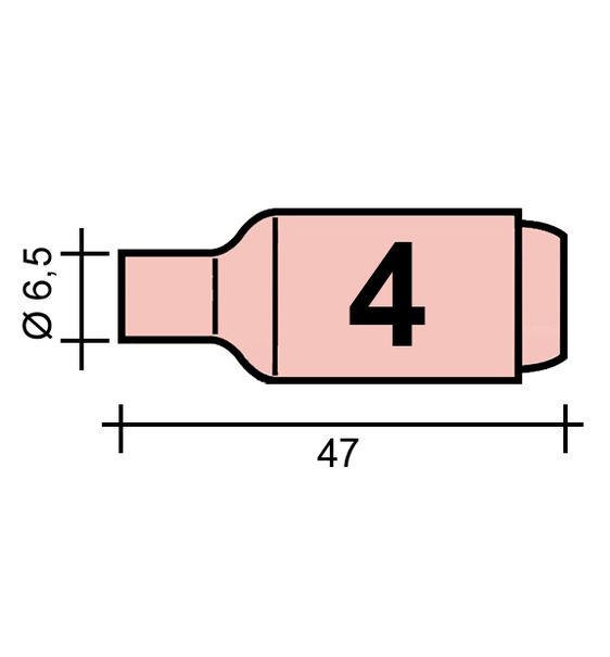 WIG-Düse Gr. 4 6,5 /TC0002/A/10N50/527.2604.0/701.0107-ZVAR/ TIG17/18/26