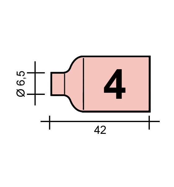 WIG-Düse Gr. 4 6,5/TC0031/54N18/527.2004.0/701.0420-ZVAR/ TIG17/18/26