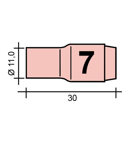 WIG-Düse Gr. 7 11,0 /TC0015/13N11/527.4507.0/701.0284-ZVAR/ TIG9/20