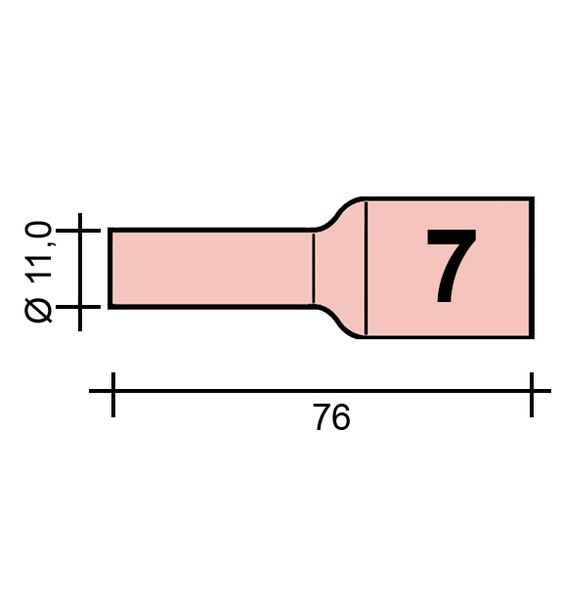 WIG-Düse Gr. 7 11,2 /TC0088/54N15L/527.2007.1/701.0429-ZVAR/ TIG17/18/26 76mm