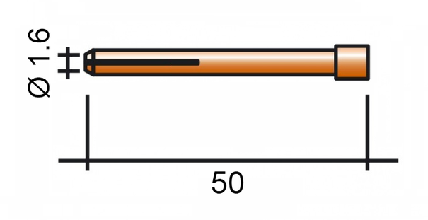 Spannzange 1,6 50 mm /TD0001-16/10N23/525.3261.6702.0008-ZVAR/ TIG/17/18/26