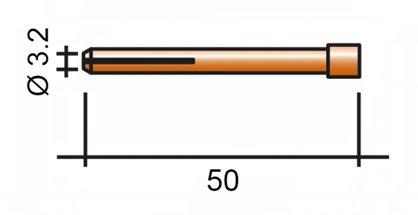 Spannzange 3,2 50 mm /TD0001-32/10N25/702.0010-ZVAR/ WIG/17/18/26