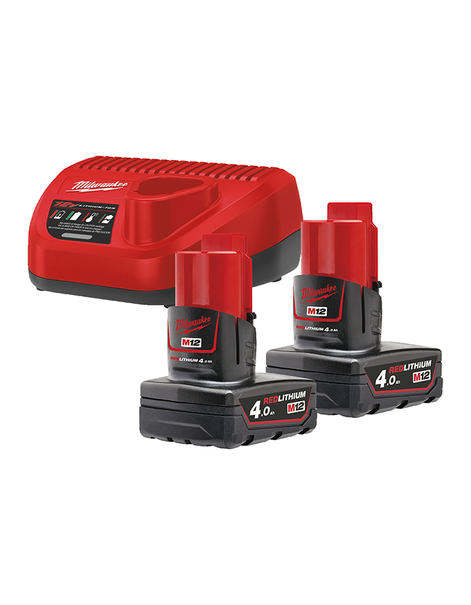 Batteriesatz Milwaukee M12™ NRG M12NRG-402 (2x4,0Ah +1xC12C) /4933459211/