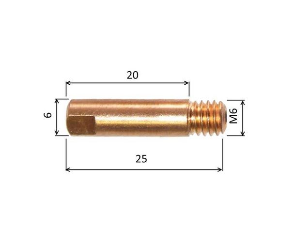 Špička 0,8 M6x25mm E-Cu /MD08-08/140.0059/