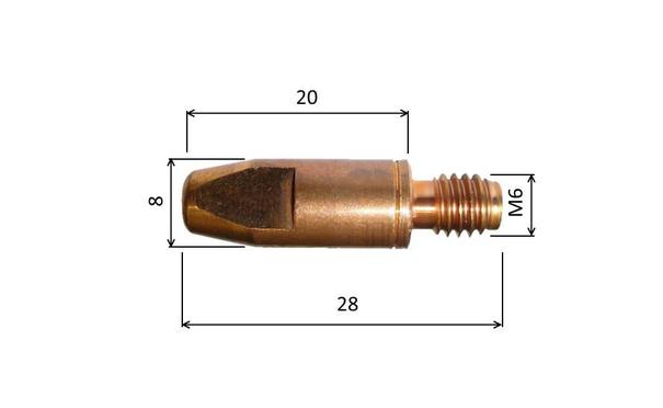 Spitze 0,8 M6x28mm CuCrZr MD09-78/140.0054-ZVAR/