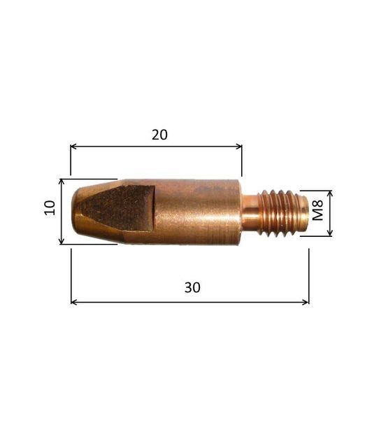 Spitze 1,2 M8x30mm E-Cu /MD05-12/140.0442-ZVAR/